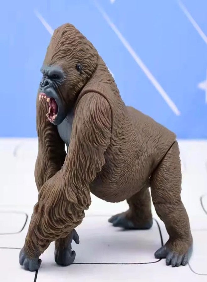 FUNFOB Gorilla Kong Action Figure Toy King Ape Action Figure Height- 18cm PVC Plastic Material | Gorilla Brown - Image 4